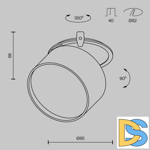 Встраиваемый светильник Maytoni Onda DL024-12W-DTW-BMG