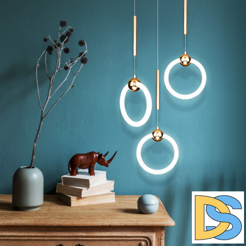 Подвесной светодиодный светильник Eurosvet Rim 90165/1 золото