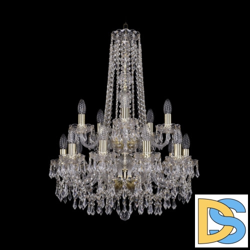 Подвесная люстра Bohemia Ivele Crystal 1403/10+5/195/h-77/2d G