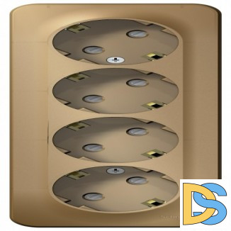 Розетка 4-я с/з со шторками 16А, 250В, изолир пластина Schneider Blanca Титан