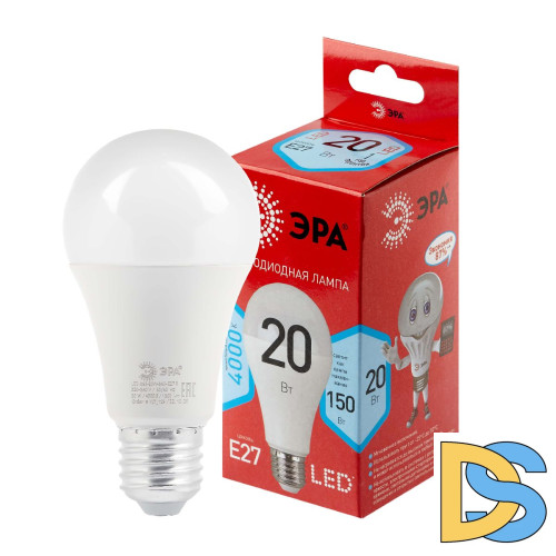 Лампа светодиодная Эра E27 20W 4000K LED A65-20W-840-E27 R Б0049637