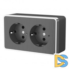 Розетка двойная с заземлением Gallant (графит рифленый) W5072104
