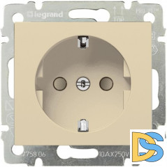 Розетка 2К+3 Legrand Valena 16A 250V с/з со шторками безвинтовой зажим слоновая кость 774122