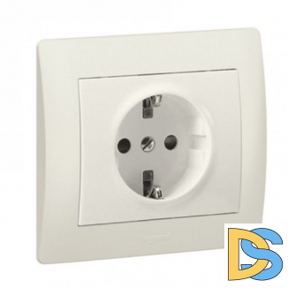 Розетка с заземлением, автоматические клеммы Legrand Galea Life - перламутр