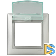 Рамка 1-постовая Legrand Valena с крышкой алюминий 770150