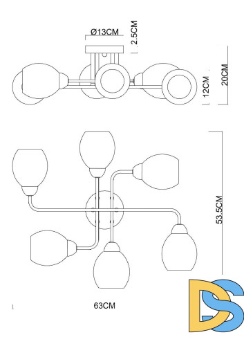 Потолочная люстра Arte Lamp Andrea A8141PL-6BK