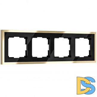 Рамка на 4 поста Baguette (черный/латунь) W0042852