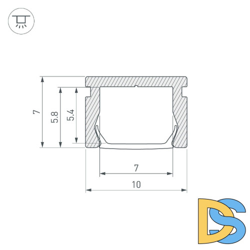 Алюминиевый профиль Arlight PIK-1007-3000 ANOD 045493