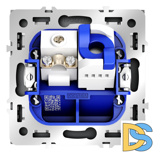 Розетка телевизионная встраиваемая VOLTUM S70 TV+RJ45 кат. 6, (графит)