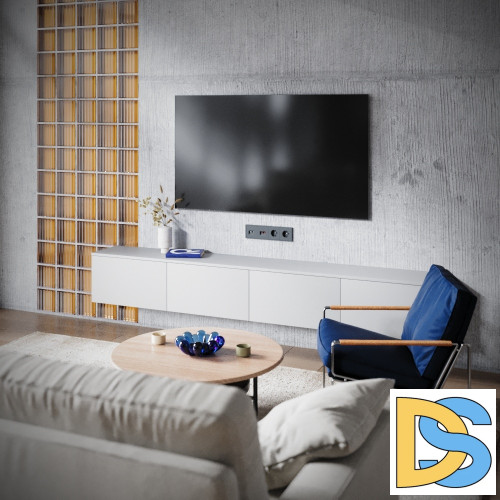 Розетка телевизионная встраиваемая VOLTUM S70 TV+RJ45 кат. 6, (графит)