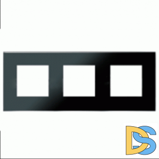 Рамка 3 поста (6 модулей) ABB Zenit Черное стекло
