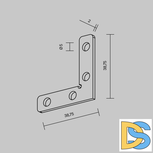 Комплект угловых плоских соединителейдля демпферного шинопровода (4 шт.) Maytoni Exility TRA034D-CL-42S