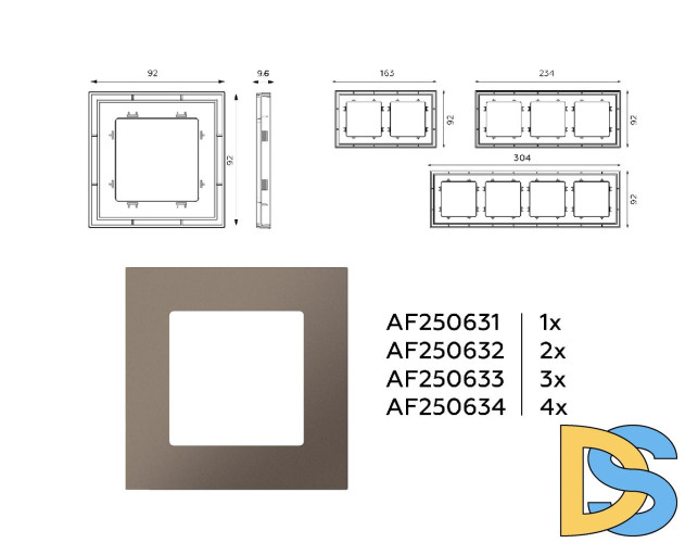 Рамка трехместная Ambrella Volt Qubi AF250633