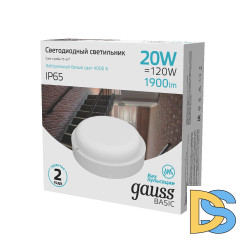 Настенно-потолочный светильник Gauss Basic 126418220B