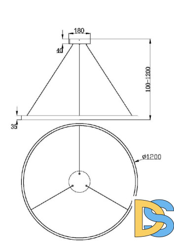 Подвесная люстра Maytoni Rim MOD058PL-L65BS3K