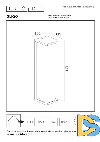 Уличный настенный светильник Lucide Sligo 15808/01/30