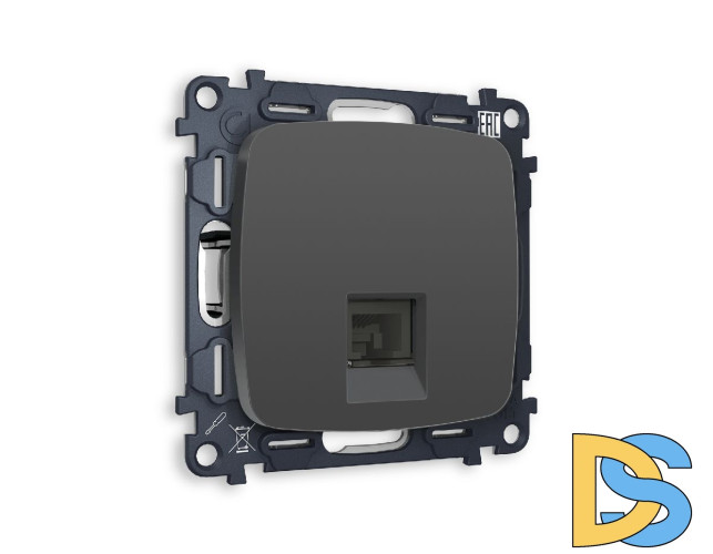 Комплект механизма телефонной розетки RJ-11(4P4C) со шторкой Ambrella Volt Omega MO912030