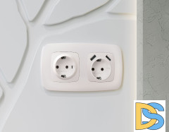 Лицевая панель для розетки с/з Ambrella Volt Omega OP2060