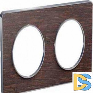 Рамка 2-ая (двойная), Дерево Венге, серия Odace, Schneider Electric
