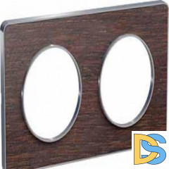 Рамка 2-ая (двойная), Дерево Венге, серия Odace, Schneider Electric