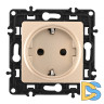 Розетка с заземлением и шторками Arte Milano 217.40-1.shampan