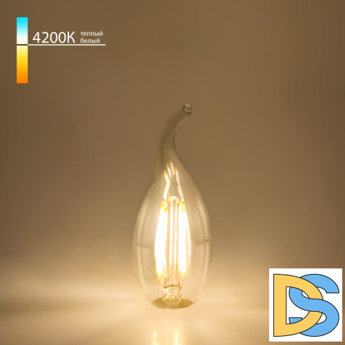 Филаментная светодиодная лампа Elektrostandard E14 7W 4200K свеча на ветру 4690389041402