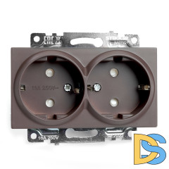 Розетка 2-местная с защитной шторкой Stekker Катрин GLS16-7114-04 49030