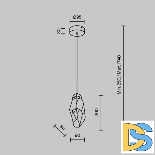Подвесной светильник Modestyle MS.89131.1 CR