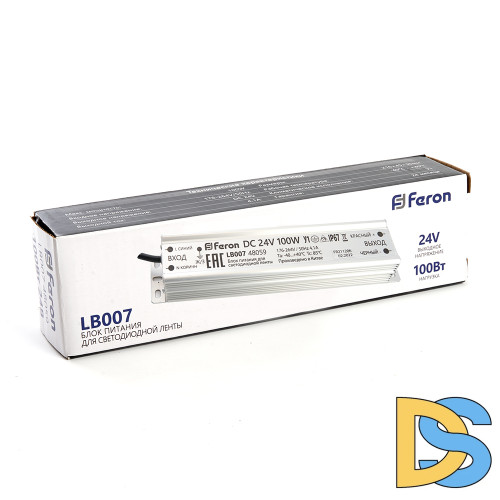 Трансформатор для светодиодной ленты Feron LB007 100Вт 24В IP67 48059