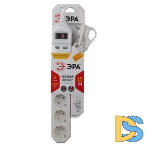 Сетевой фильтр Эра USF-5es-1.5m-USB-W Б0019037