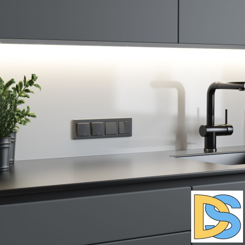 Выключатель одноклавишный Werkel проходной (графит матовый) W1112064