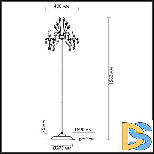 Торшер Odeon Light Versia 4977/3F