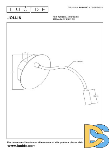 Гибкое бра Lucide Jolijn 77289/03/02