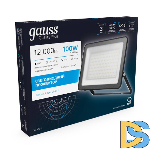 Прожектор светодиодный Gauss Qplus 100W 6500К 613511100