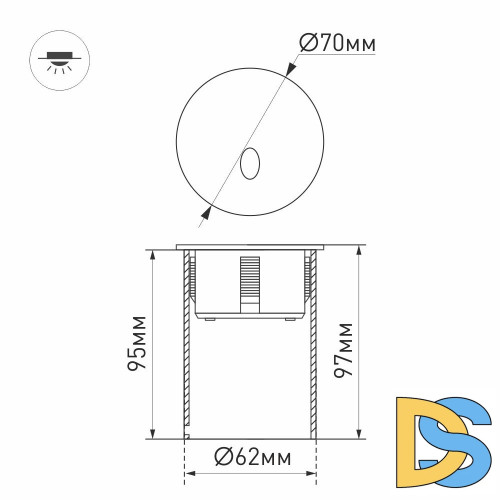 Светильник для ступеней Arlight LT-GAP-R70-3W Warm3000 025737