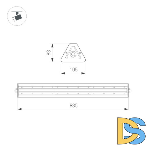 Линейный светильник Arlight SP-LAGERN-MOTION-L885-150W Day5000 052016