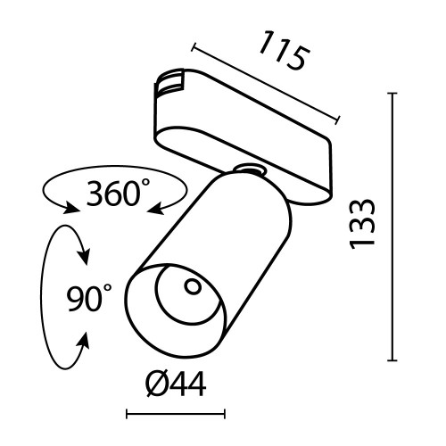 Трековый светильник Maytoni Focus LED TR103-1-12W3K-M-B