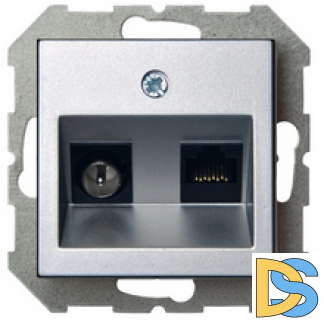 Розетка TV+RG45 (TV-F разъем) Epsilon алюминий