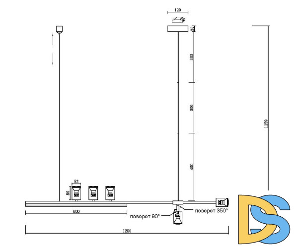 Люстра на штанге Kink Light Рия 07618-120,19