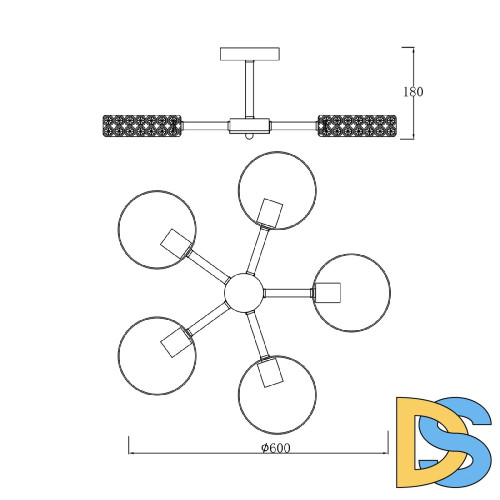 Люстра на штанге Escada Banjo 679/5P White
