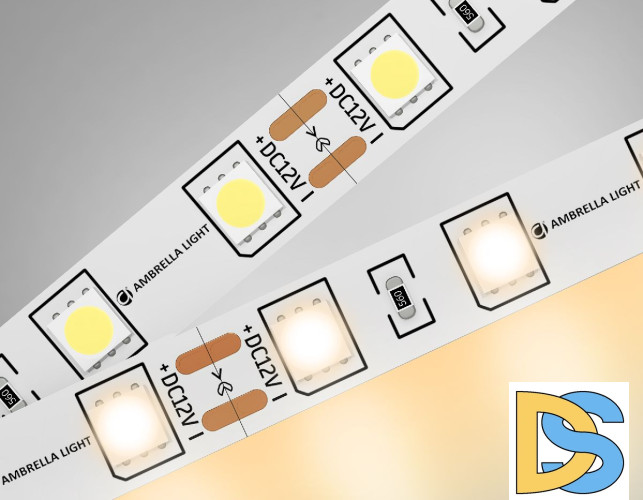 Светодиодная лента Ambrella Light LED Strip 12В 5050 14,4Вт/м 3000K 5м IP20 GS2001