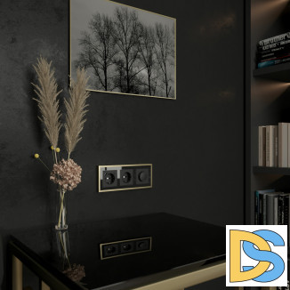 Рамка на 3 поста Baguette (черный/латунь) W0032852