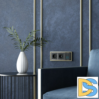 Рамка на 3 поста Baguette (черный/латунь) W0032852