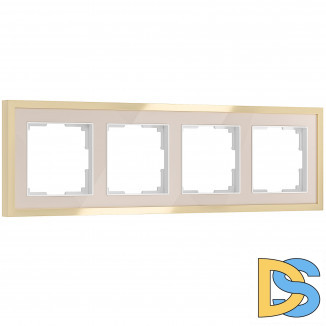 Рамка на 4 поста Baguette (айвори/латунь) W0042851