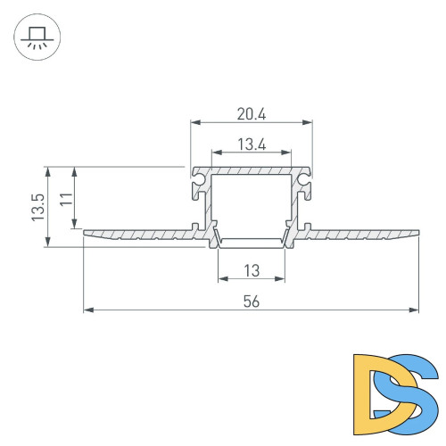 Алюминиевый профиль Arlight PDS-F-HIDE-3000 045497