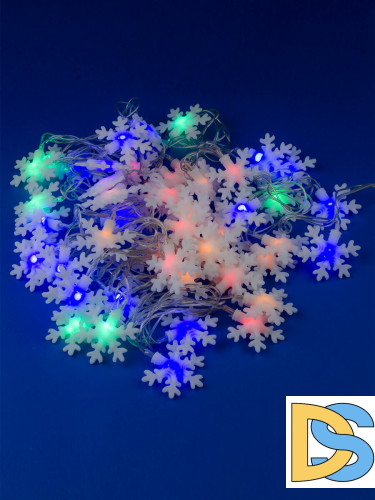 Светодиодная гирлянда Uniel Снежинки-3 (UL-00007195) разноцветный ULD-S0500-050/DTA Multi IP20 Snowflakes-3