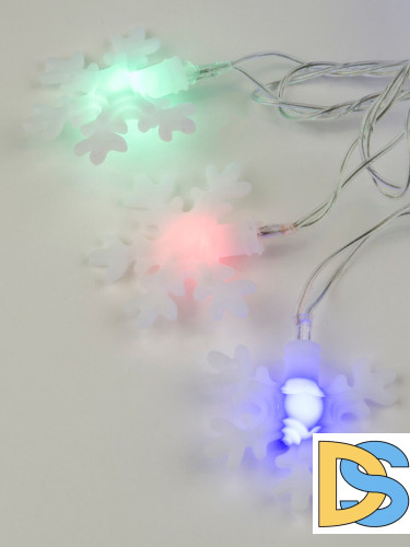 Светодиодная гирлянда Uniel Снежинки-3 (UL-00007195) разноцветный ULD-S0500-050/DTA Multi IP20 Snowflakes-3