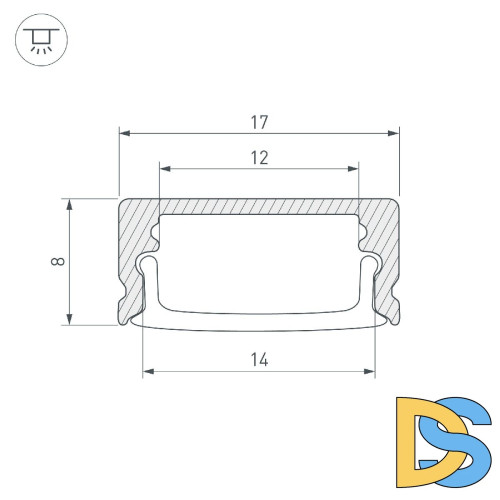 Алюминиевый профиль Arlight LINE-1708-2000 WHITE 044234