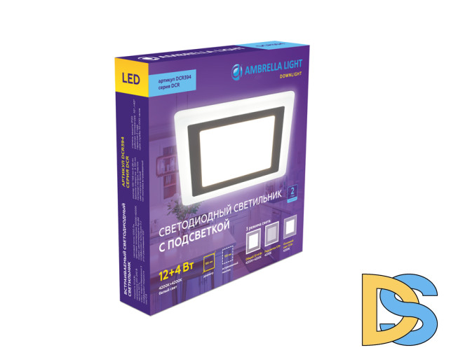 Встраиваемый светильник с подсветкой Ambrella Light Downlight DCR394