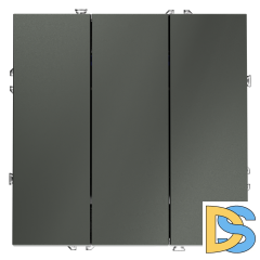 Выключатель встраиваемый VOLTUM S70 трехклавишный 10А, (титан)